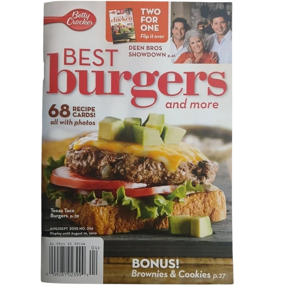 Betty Crocker Tasty Chicken & Burger Recipe Cookbook Pamphlet 2 For One 2010